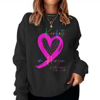 Women's Confetti In The Heart Carnival Top Instead Of Costume Fancy Dress Sweatshirt Frauen - Geschenkecke