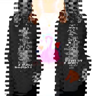 Women's Flamingo Bin Da Kann Losgehen Und Es Escaliert Eh Wieder Sweatshirt Frauen - Seseable
