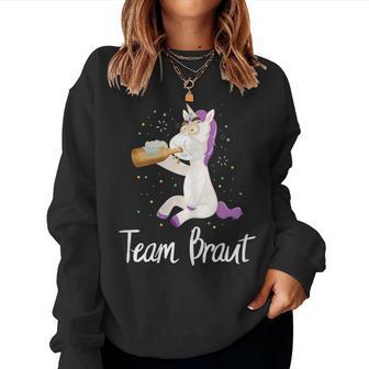 Women's Team Bride Jga Unicorn Wedding Stag Night Bride Sweatshirt Frauen - Geschenkecke