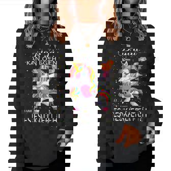 Women's Unicorn Bin Da Kann Losgehen Und Ja Es Escaliert Eh Kostüm With-Neck Sweatshirt Frauen - Seseable