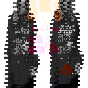 Women's With-Neck Egal Was Passiere Pegel Flamingo Party Jga Saufen Sweatshirt Frauen - Seseable