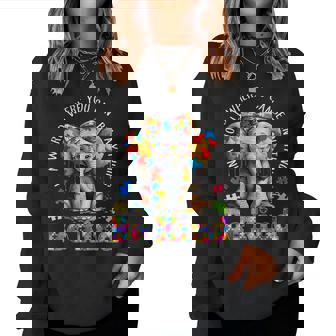 In A World Where You Can Be Anything Be Kind Autism Elephant Women Sweatshirt - Monsterry