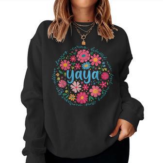 Yaya For Grandma Wildflower Floral Women Women Sweatshirt - Thegiftio UK