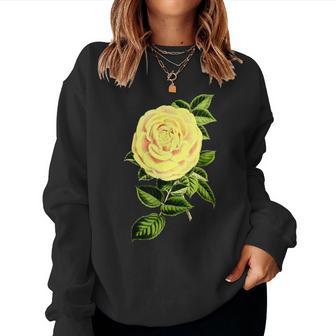 Yellow Rose Vintage Botanical Floral Flower Women Sweatshirt - Thegiftio UK