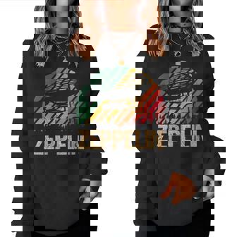 Zeppelin Zeppelin Dirigible Zeppelin Rétro Motif Coucher De Soleil Sweat-shirt pour femme - Cadeauxyz