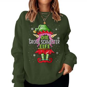 Big Sister Elf Christmas Family Christmas Sweatshirt Frauen - Geschenkecke