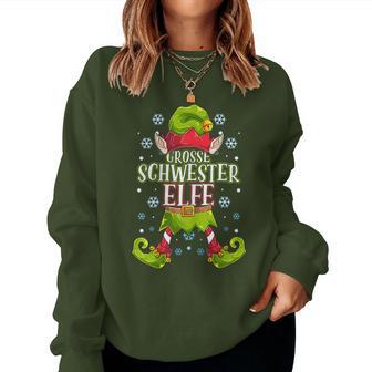 Big Sister Elf Christmas Outfit Christmas Family Sweatshirt Frauen - Geschenkecke