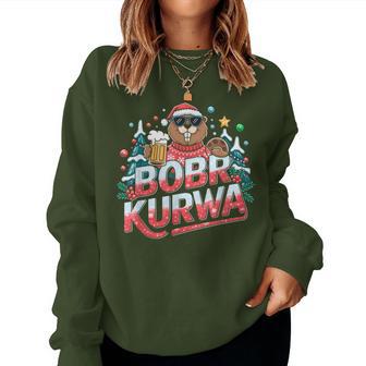 Bòbr Kurwa Bober X Xmas Weihnachtsbier Kurwa Bober Xmas Beer Sweatshirt Frauen - Geschenkecke