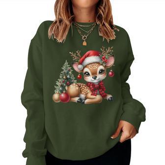 Deerintage Boho Christmas Winter Fawn Animal Sweatshirt Frauen - Geschenkecke