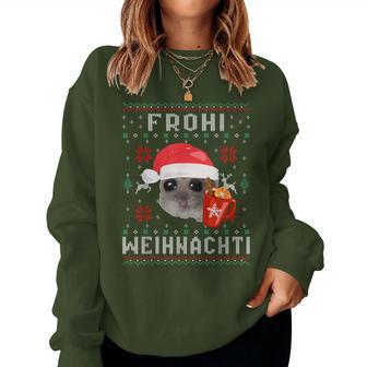 Frohi Weihnachti X Sad Hamster Meme Xmas Wine Mulled Wine Sweatshirt Frauen - Geschenkecke