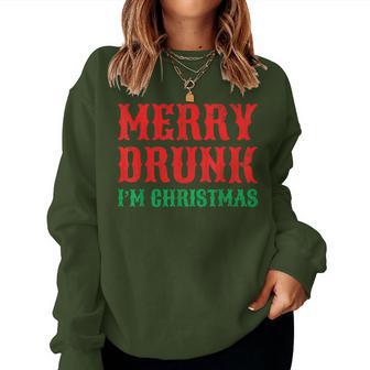 Merry Drunk I'm Christmas Santa Reindeer Graphic Sweatshirt Frauen - Geschenkecke