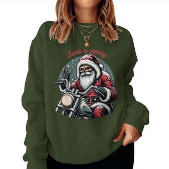 Motorcycle Santa Claus Biker Christmas & Women Sweatshirt Frauen - Geschenkecke