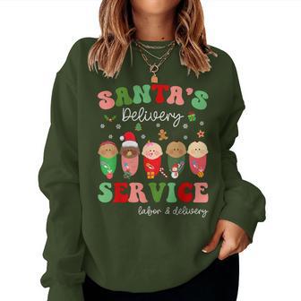 Santa's Delivery Service Christmas Labor Delivery Nurse L&D Women Sweatshirt - Thegiftio UK