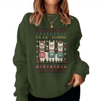 Ugly Christmas Sweater Fa La La Llama Merry Xmas Cute Alpaca Sweatshirt Frauen - Geschenkecke