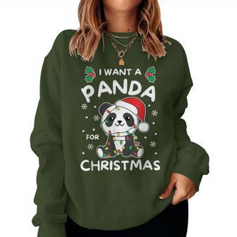 I Want A Panda For Christmas Cute Pandas Sweatshirt Frauen - Geschenkecke