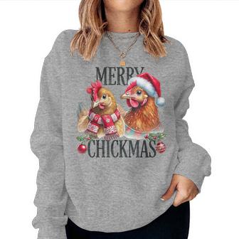 Merry Chickmas Chicken Christmas Jumper Christmas Farmer Sweatshirt Frauen - Geschenkecke