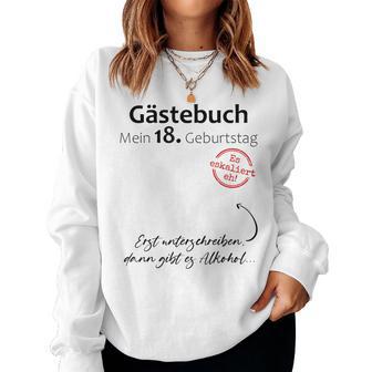 18Th Birthday Party Guest Book Boys Girls Decorative Sweatshirt Frauen - Geschenkecke