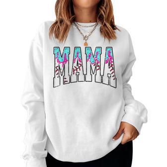 Baseball Mama Ice Cream Drip With Sprinkles Baseball Mom Women Sweatshirt - Thegiftio UK