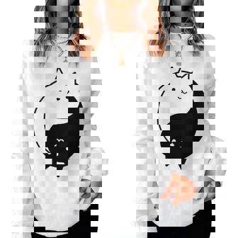 Chat Mignon Yin Yang Yoga Zen Kitty Noir Et Blanc Sweat-shirt pour femme - Cadeauxyz