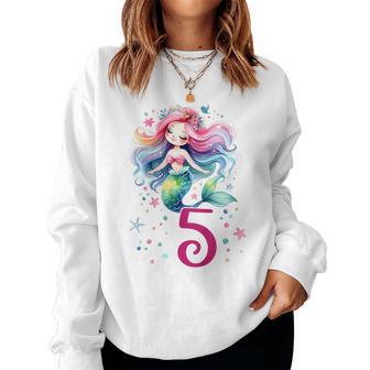 Children's Birthday 5 Mermaid Girls Five 5 Years Old Sweatshirt Frauen - Geschenkecke