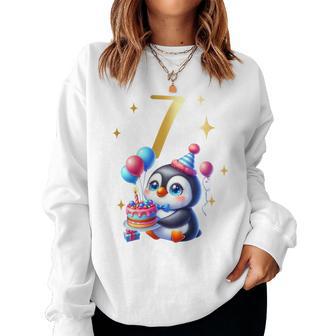 Children's Birthday 7 Girl Penguin Animals Party 7 Years Old Sweatshirt Frauen - Geschenkecke