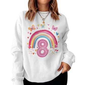 Children's Birthday 8 Girls Rainbow Fairy Eight 8 Years Sweatshirt Frauen - Geschenkecke