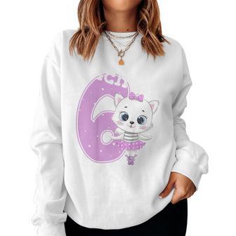 Children's Kitten Birthday Cat 6 Birthday Girls 6 Years Sweatshirt Frauen - Geschenkecke