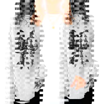Coquette Bow Chess Player Chess Piece Ribbon Mom Women Sweatshirt | Mazezy