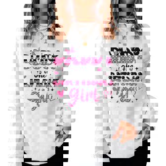 Daddy Of The Birthday Girl Groovy Pink Birthday Women Sweatshirt - Seseable