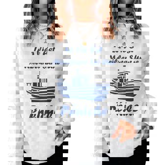 Drôle Bateau Péniches Laie Est Meilleure Sur Une Péniche Sweat-shirt pour femme - Cadeauxyz