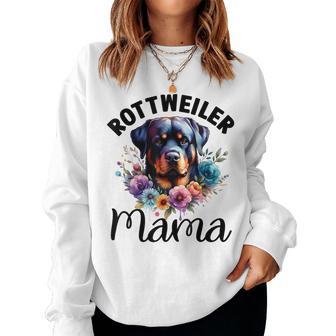 Floral Rottweiler Mom Dog Lovers Rottie Mama Mother's Day Women Sweatshirt - Thegiftio UK