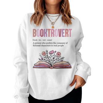 Booktrovert Definition Book Lovers Librarian Flowers Sweatshirt Frauen - Geschenkecke