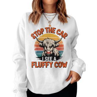 Cow Retro Highland Cow Lover Western Life Boys Girls Sweatshirt Frauen - Geschenkecke