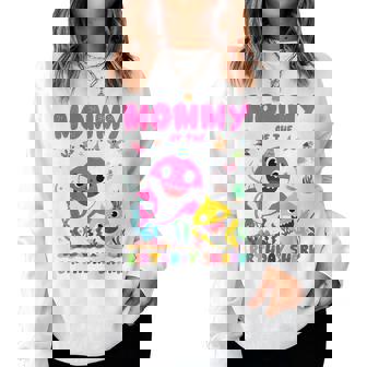 Mommy Of The Birthday Family Shark Birthday Boy Girl Women Sweatshirt | Mazezy