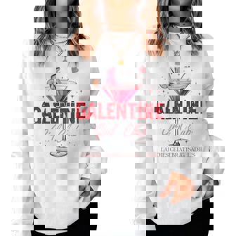 Galentine Girls Club Ladies Celebrating Ladies Cocktail Women Sweatshirt | Mazezy