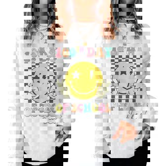 Groovy 100Th Day Of School Vibes Cute 100 Days Of School Women Sweatshirt | Mazezy