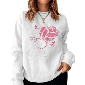 My Heart Is On That Court Volleyball Heart Mother's Day Women Sweatshirt - Thegiftio UK