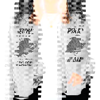 Je Peux Pas J'ai La Flemme Chat Maman Cadeau Drôle Humour Sweat-shirt pour femme - Cadeauxyz