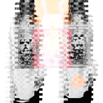 Joli Panda Rose Japonais En Fleur De Cerisier Sweat-shirt pour femme - Cadeauxyz