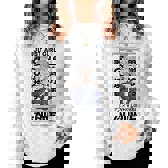 Just A Girl Who Loves Anime Japonés Manga Anime Merch Sudadera Mujer - Regaloses