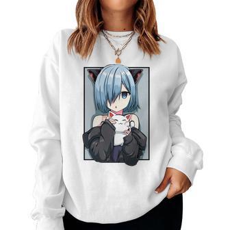 Kawaii Anime Neko Cat Girls Manga Otaku Lovers Pastel Sweatshirt Frauen - Geschenkecke