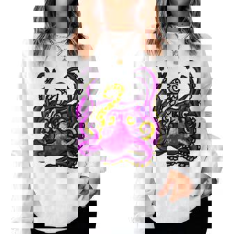 Kawaii Octopus 8-Bit Pixel Icon Geek Costume Gamer Cadeau Sweat-shirt pour femme - Cadeauxyz