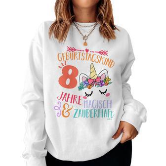 Kinder Geburtstags 8 Jahre Mädchen Einhorn 8 Geburtstag Sweatshirt Frauen - Geschenkecke