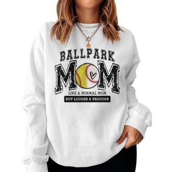 Loud Proud Ballpark Mom Baseball Softball Mama Cute Women Sweatshirt - Thegiftio UK