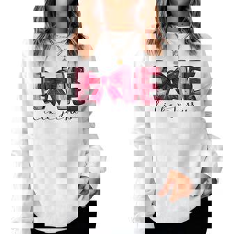 Love Like Jesus Valentine’S Day Coquette Bow Women Sweatshirt - Seseable