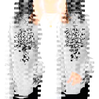 Mama Cow Print Coquette Bow Mother's Day Western Mom Women Women Sweatshirt | Mazezy