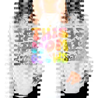 This Mom Glows Happy Tie Dye Colors 80'S Women Sweatshirt | Seseable CA