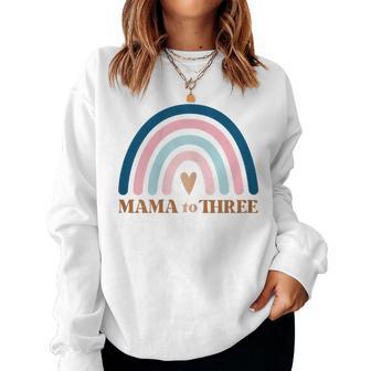 Mom Of Three Third Baby Announcement Women Sweatshirt - Thegiftio UK