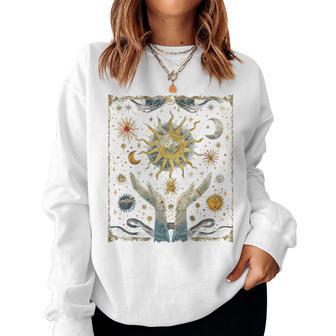 Mystical Snake Moon And Sun Tarot Card Crystals Sweatshirt Frauen - Geschenkecke