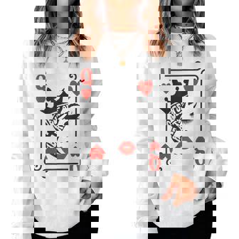 Queen Of Hearts Cute Playing Card Feminist Sassy Queen Women Sweatshirt - Thegiftio UK